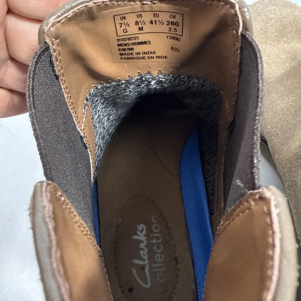 Clark's  Jaxen Chelsea Taupe‎ Suede boot, Size 7 .5 Ankle Pull-On